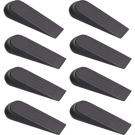 Türkeile, rutschfeste Türstopper, Bodentürstopper, Kunststoff-Bodentürkeile, höhenverstellbar, geeignet zum Schutz von Türen/Wänden in Wohnungen und Büros (schwarz). (1/5)