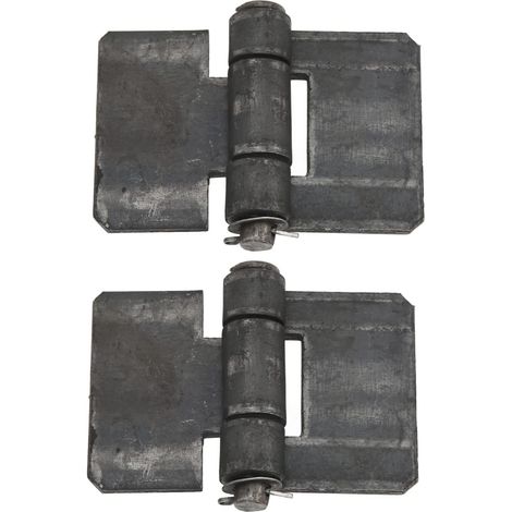 2 Pack 106x75mm Paumelles Soudables, Paumelle à Souder en Acier Résistant Épaisseur 5mm pour Rampe de Remorque Porte de Garage Portail (1/5)