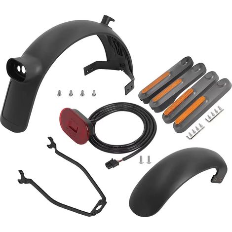 Ensemble de garde-boues avant et arrière avec crochets, support de feu arrière et cache décoratif réfléchissant pour trottinette Xiaomi 4 Ultra (1/4)
