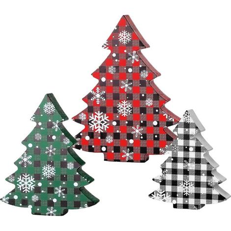 The of table Christmas tree of Christmas in 3 of, panel decorative to tiles Buffalo for the home, the shelf in wood (1/5)