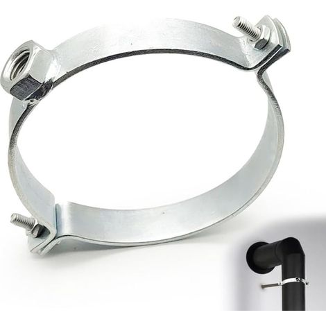 Support pour tuyau de poêle, tuyau cheminée support Collier de Serrage Tuyau Réglable Collier support fixation de tuyau pour gaines d'air pour tuyau de chaudière/de poêle (150mm)