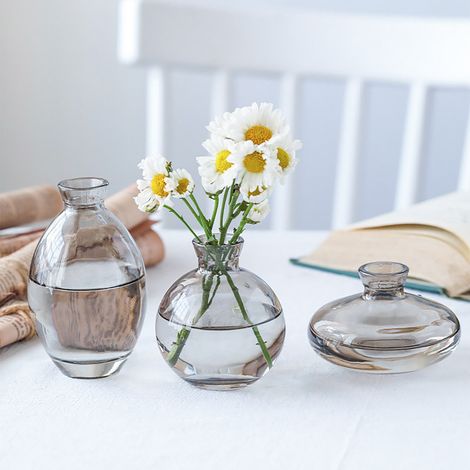 Vase Bud Modèle Multifonctionnel + Verre Transparent en 3 Sizes (6cm, 8.8cm, 12cm) (1/5)