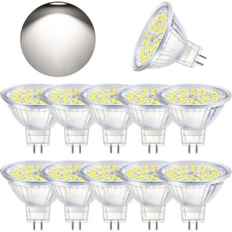 QORVA – GU5.3 LED-Lampe, Kaltweiß 6000K, MR16 LED 12V 5W (entspricht 50W Halogen), nicht dimmbare LED-Spotlampen, 10er-Packung (1/5)