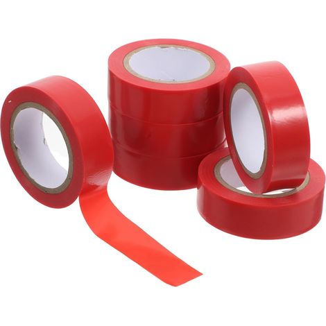 6 rouleaux Cinta Aislante Eléctrica Roja Adhesiva Fuerte Flexible (1/5)