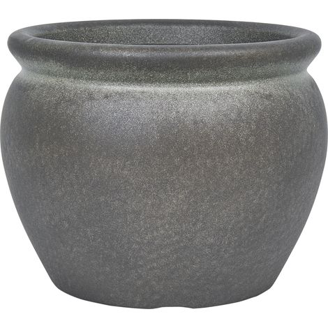 Maceta alta de poliresina tiesto de jardín interior exterior 45 x 38 cm verde oscuro Macedon (1/5)