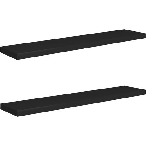 vidaXL Scaffali a Parete 2 pz Neri 120x23,5x3,8 cm in MDF