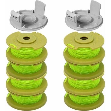 Coupe-herbe sans fil - jaune - 8 bobines + 2 capuchons de coupe, - pour Ryobi - Bobine de rechange 10 pièces pour la tondeuse à pouce Ryobi (1/5)
