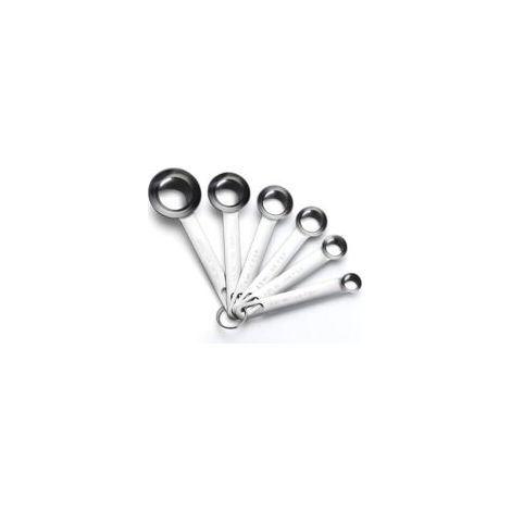 Cuillère doseuse,6 pièces Inoxydable cuillères à mesurer polies au Miroir 1/8 TSP, 1/4 TSP, 1/2 TSP, 1 TSP, 1/2 TBLS et 1 TBLS
