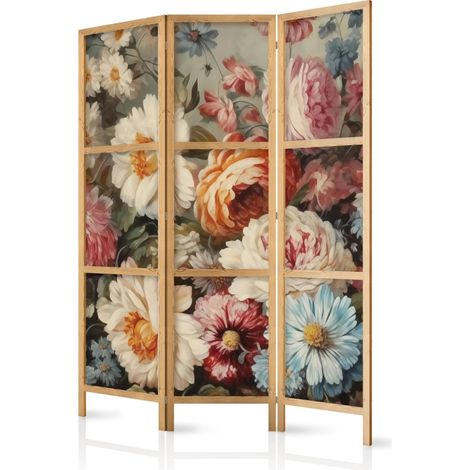 Paravent artgeist fleurs pastel 135 x 172 cm 3 ou 5 panneaux