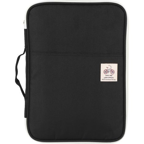 A4-Dokumentenmappe, Klappmappe mit Reißverschluss, Schreibtisch-Organizer für Laptop und Notebooks, Schwarz (1/5)