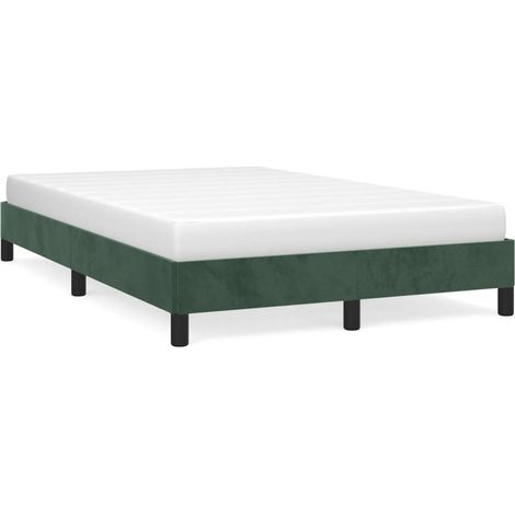 Lit double,Lit adulte,Cadre de lit sans matelas vert foncé 120x190 cm velours CFW1097852 (1/5)