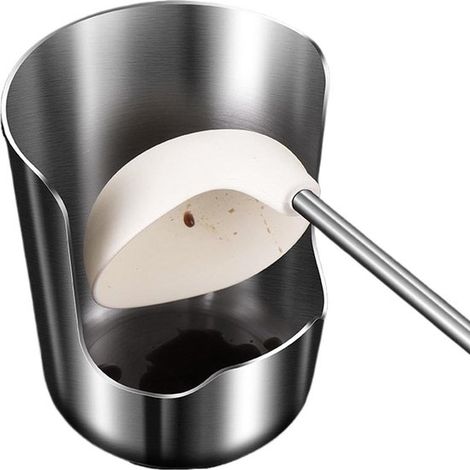 Topfdeckelhalter/Löffelhalter – Küchenaufbewahrung – Doppelfunktion zum Kochen und Reinigen – 2-in-1-Design – 9,9 x 13,2 x 11,7 cm – Silber (1/5)