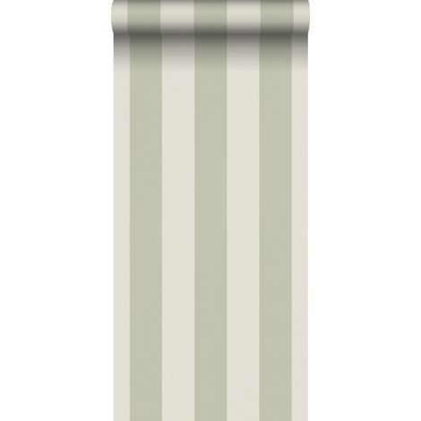 papier peint à rayures vert et beige - Sanders & Sanders (1/4)