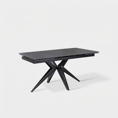 Tavolo da pranzo allungabile in ceramica effetto marmo Caesar - Grigio
