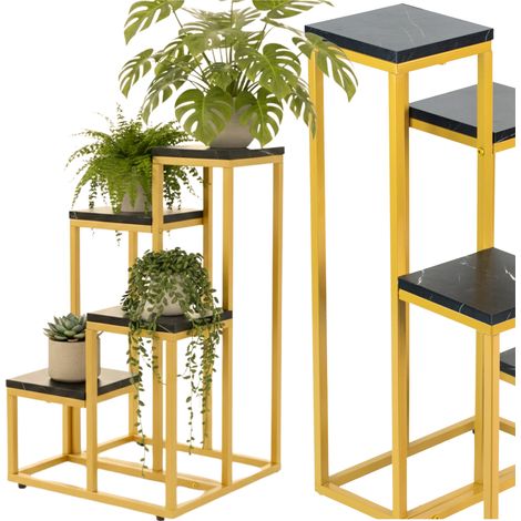 Support à fleurs sur pied, support pour plantes, étagère mezzanine en métal, 4 niveaux, 68 cm (1/5)