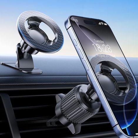 Support Telephone Voiture pour MagSafe -[40x N55 Super Aimant] Porte Téléphone Magnetique, Aimanté Socles de Smartphone Automobile Accessoires pour iPhone 16 15 14 13 Pro Max Plus Galaxy Xiaomi etc (1/5)