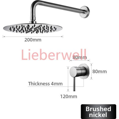 Robinet de salle de bains, ensemble de douche en or Rose, mitigeur de pluie mural de 8/10/12 pouces, pomme de douche combinée avec kit de Valve (1/5)