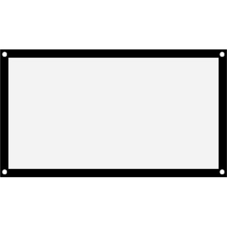 Rideau de projection portable épais en polyester blanc doux et infroissable 16:9 (40 pouces)