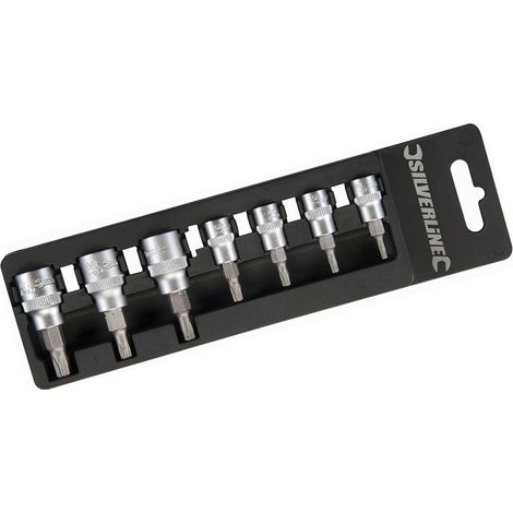 Silverline 763566 - Inserto Torx per chiave a tubo, 1/4", sistema metrico, 7 pezzi (1/2)