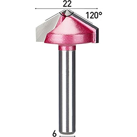 Coltello Frez TCT 3D V 120° 6 x 22 mm per intaglio (1/4)