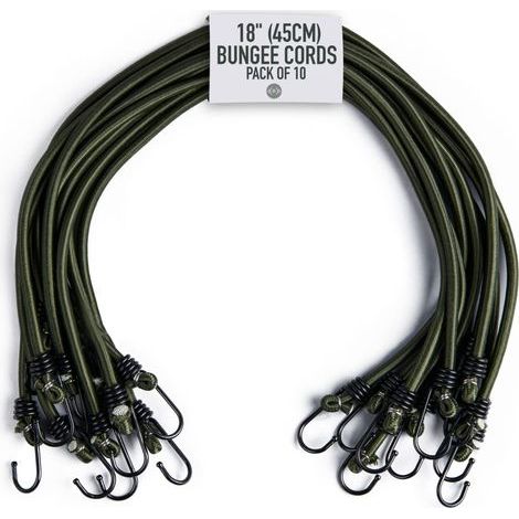 (45CM) Sangles de Serrage - Pack de 10 - Crochet Tendeur - Tendeurs avec Crochets pour Bagages, Barres de Toit, Camping - Résistance aux UV & Conditions Climatiques (1/4)