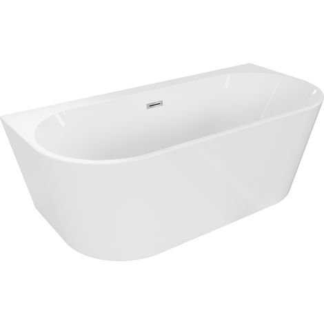 Mexen Oval+ freistehende Wanne an der Wand 170 x 80 cm, weiß, Chromüberlauf - 52681708000-01 (1/5)