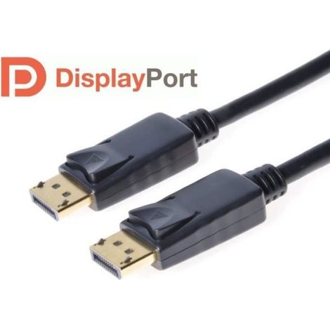 Câble DisplayPort - 1 m - 18 Gbit/s - Résolution 4K 60 Hz - DP 1.2 - Connecteur Mâle/Mâle (1/2)