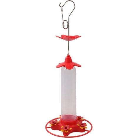 Mangeoire pour colibri anti-abeilles, réservoir transparent, facile à nettoyer, station d'alimentation pour oiseaux d'extérieur 44 cm (1/5)