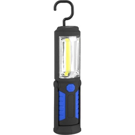 Wiederaufladbare LED-Arbeitsleuchte mit Magnetfuß, 2200 mAh COB-LED-Taschenlampe, 650 lm, 3 W, für Auto, Garage, Werkstatt, Camping, Heimwerken (Blau)