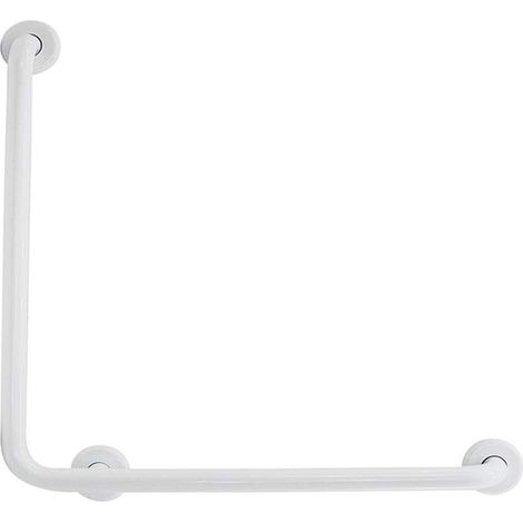 Barra disabili ad angolo maniglione 600x600 acciaio inox bianco nofer 15060.w