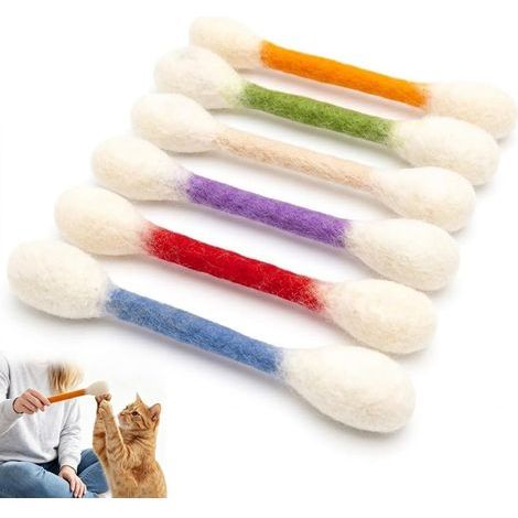 6 Pièces Jouets À La Cataire Pour Chats, Grand Bâtonnet Coton Pour Chat 15 cm, Jouet À Mâcher Et À Mordre Pour Chaton, Accessoire Interactif Pour Jeux,Entraînement Et Stimulation Quotidienne Des Chats (1/5)