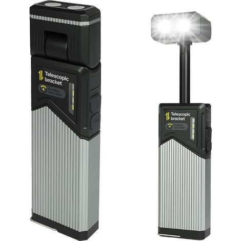 Lampe de camping extensible et lumineuse, Conception Télescopique, Lampes LED à Suspendre pour Tente, Rotation à 270°, Lampe de Travail Magnétique Rechargeable pour Les Voyages et la Randonnée (1/5)