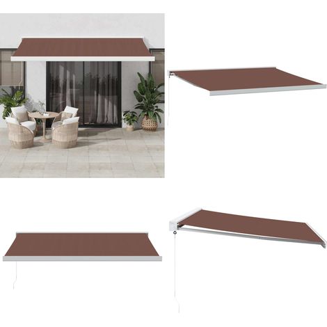 Markise Manuell Braun 400x300 cm - Markise - Sonnenschutz - Gartenmarkise - Terrassenschirm - Alu-Markise - Home & Living (1/5)
