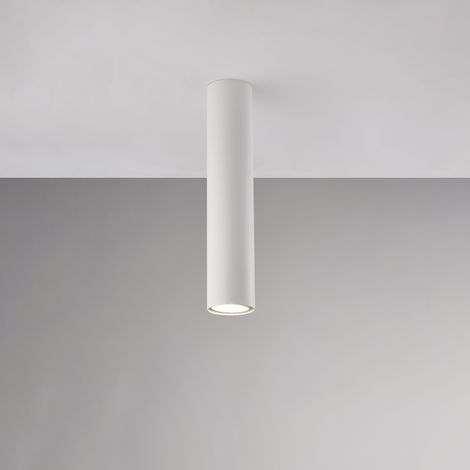 Plafoniera in ferro laccato bianco GU10 1 luce H.30 - Ø8
