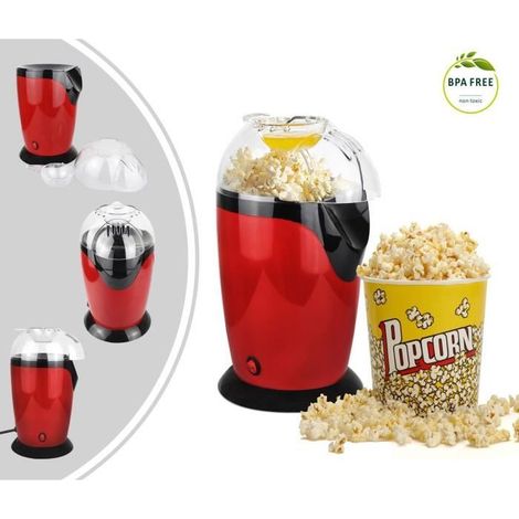 Appareil à Popcorn Eléctrique, Machine à Popcorn Maison, Rouge, Dimensions: 30,5 x 17 x 16,3 cm (1/4)