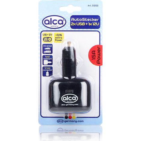 alca® Auto Stecker 2 USB und 1 12V Multistecker (1/3)