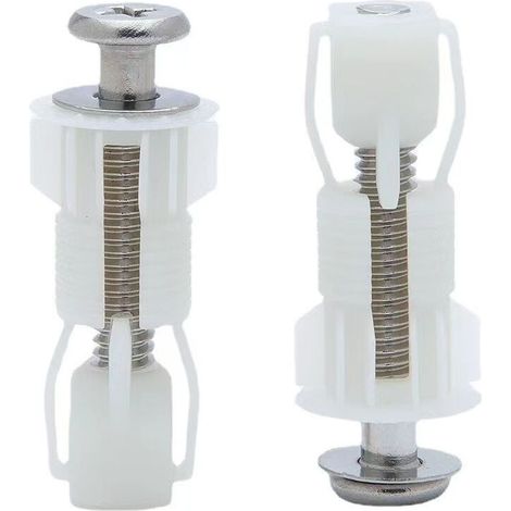 Cerniere per fissaggio sedile WC, accessorio per fissaggio sedile WC adatto a tutti i WC (18 mm, bianco)