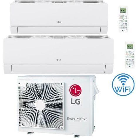 Klimaanlage LG Dualcool Libero Smart R32 Wifi Dual Split Dual Inverter 9000 + 18000 BTU mit E.U. MU4R25 Klasse A++/A+ NEU 2026 (1/5)
