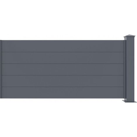 Kit extension clôture aluminium anthracite 190x89 cm X-Metal (1/2)