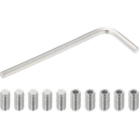 M6x12mm Vis Sans Tête Nylon, 10Pcs en Acier Inoxydable 304 Boulon Tête Hexagonale Métrique Six Pans Creux, Antidérapant, Entraînement Hexagonal Interne avec Clé Six Pans (1/5)