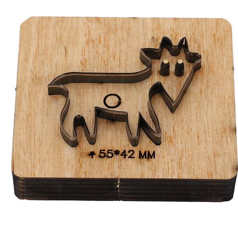 Matrice de découpe en forme de mouton avec Base en bois, moule de tampon en cuir et acier allié pour l'artisanat de bricolage