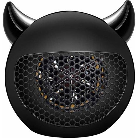 Mini radiateur soufflant, chauffage électrique portable en céramique PTC, convecteur silencieux à chauffage rapide avec protection contre la surchauffe, pour la maison ou le bureau, noir (1/5)
