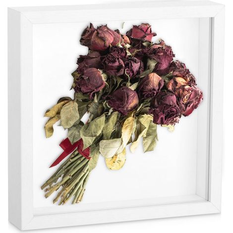Cadre photo 3D à remplir - 20 x 20 cm - 3 cm de profondeur - Avec plaque acrylique transparente - Cadre photo profond pour fleurs, photos, souvenirs, œuvres d'art DIY (1/5)
