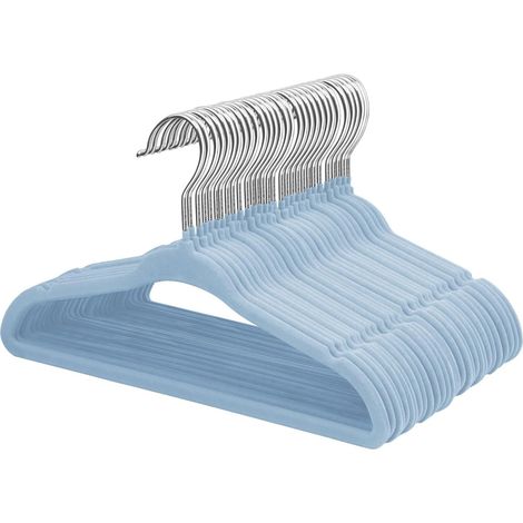 Lot de 30 cintres, velours antidérapant, crochet pivotant, épaules crantées, garde-robe enfant