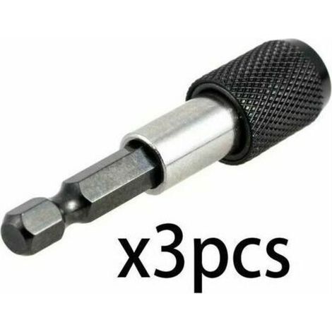 (3 pièces) Porte-embout de tournevis à tige hexagonale de 6,35 mm 60 mm Poignée d'extension de tournevis magnétique Poignée de tournevis Porte-embout de tournevis à dégagement rapide pour guide de per (1/5)