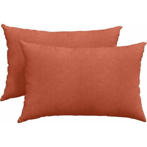 Maison Exclusive - Sofakissen 2 Stück Rot-Orange 60 x 40 cm Cords