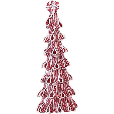 Miniatur-Weihnachtstischdekoration fürs Büro, weihnachtsbaumförmig in Zuckerstangenform, leuchtende und realistische Farben. (1/5)