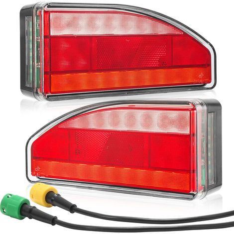Feu Arrière Remorque LED 12/24V Prise Raccordement à 6broches 7Function avec Feu de Recul/Feu Antibrouillard (1/5)