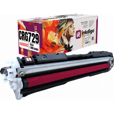 Toner Inkdigo CRG729 compatibile con Canon i-Sensys LBP7010C LBP7018C, certificato TÜV. (1/5)