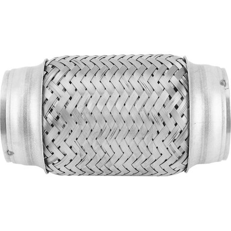 Flexible Exhaust Hose, 25x6In Universal Stainless Steel Corrugated Exhaust Bellows Flexible Hose Tube Accessory Kit (1/5)